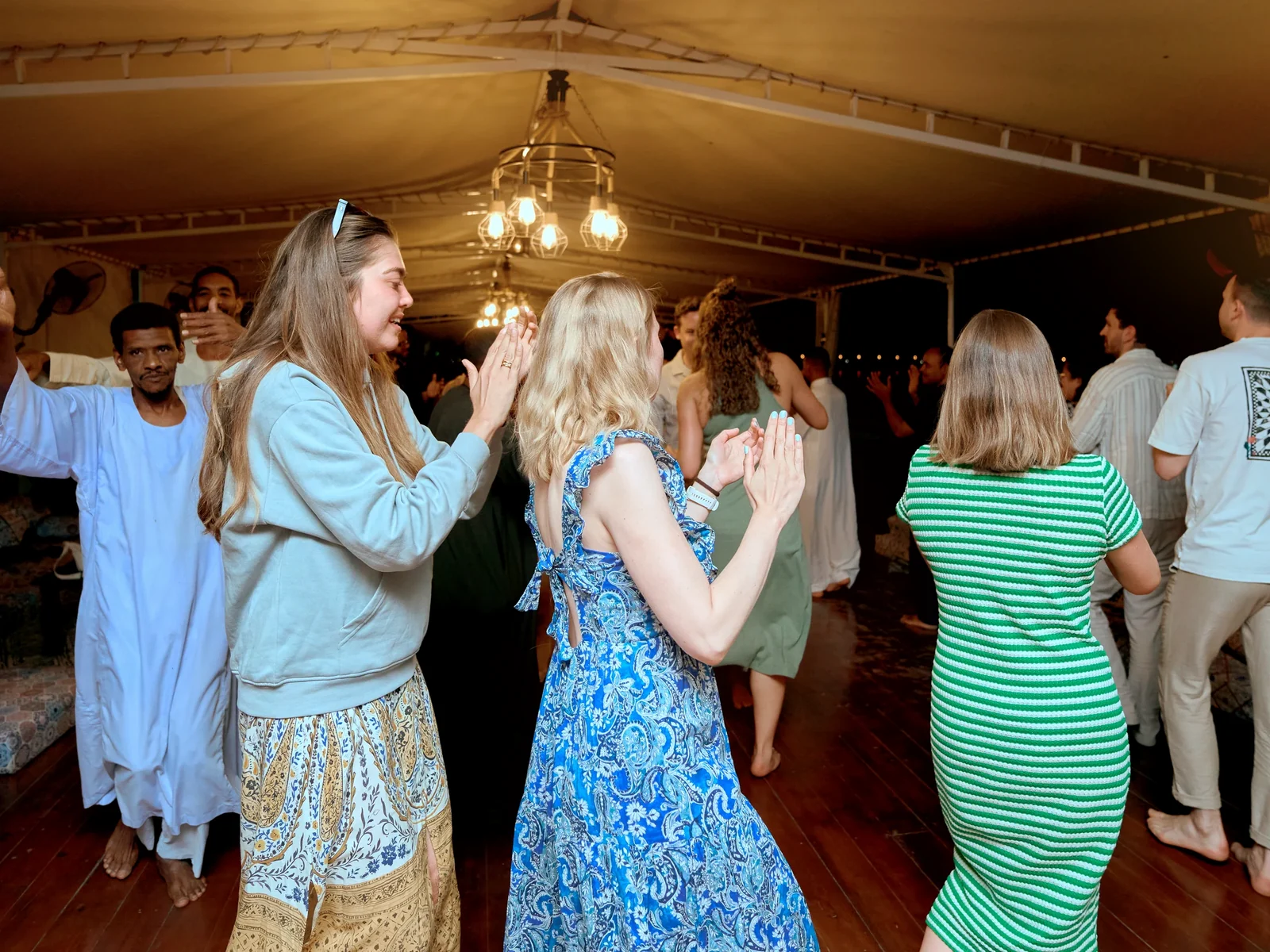 Guests celebrating together aboard Fatima Dahabeya